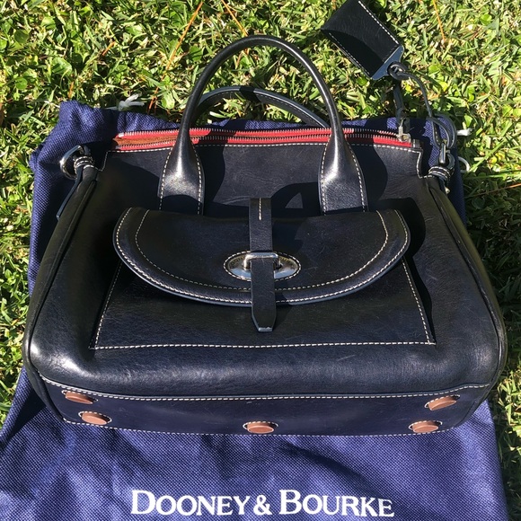 Dooney & Bourke Navy Blue handbag with D&B detachable crossbody strap & dust bag - Picture 16 of 16